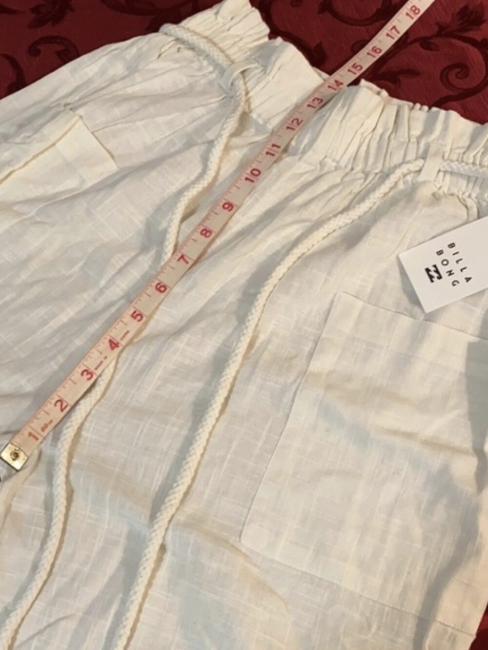 Billabong | Cream Drawstring Linen Pants - Picture 6 of 8